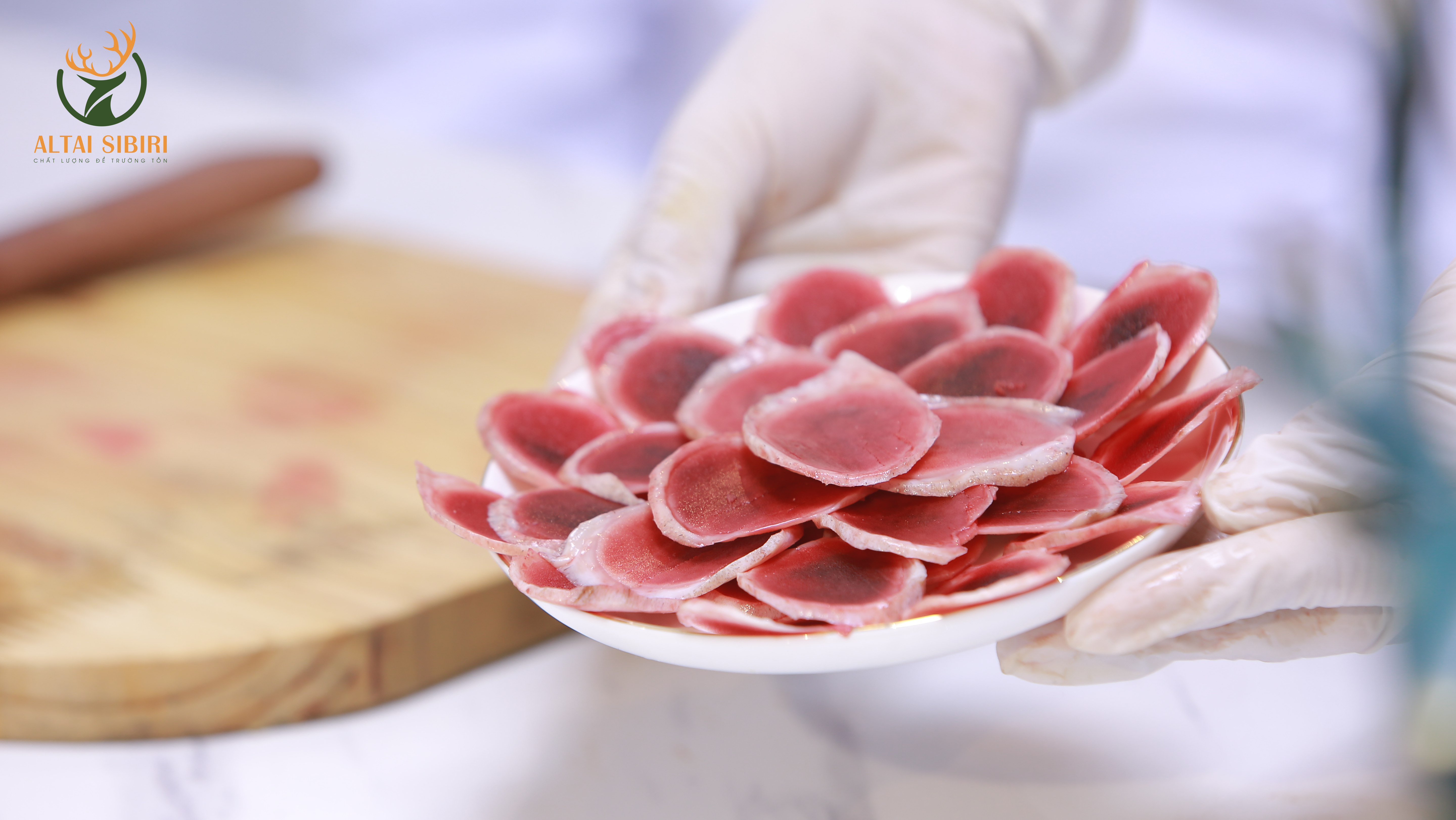 nhung hươu tươi thái lát